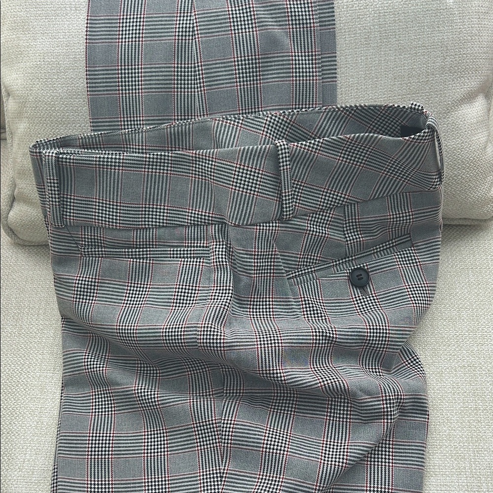 The Limited Gray and Red Plaid Pants
